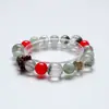 Pulseira Algae Spark de Quartzo Verde Fantasma Natural para Mulheres, Pulseira Versátil de Quartzo Rutilado Verde Granate Atacado