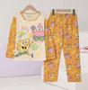 2025 Nuevo Conjunto de Ropa para el Hogar de Pantalones de Manga Larga para Niños Casual Primavera y Otoño Pijamas Ropa Delgada para Aire Acondicionado para Niños y Niñas