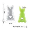 Molde de Silicona para Velas Aromáticas de Corazón de Cristal Epoxi Conejo de Pascua Adorno de Yeso