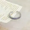 Anillo Abierto Nuevo Colorido de Piedra Preciosa Full Diamante Zircón Ultra Brillante Nicho Lujo Ligero Gama Alta Exquisito Versátil Apilable para Mujeres