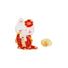 Acessórios Decorativos Originais Estilo Tang Dinastia Han Broche Formato de Gato Fofo Acessórios para Bolsa Metal com Gotejamento de Óleo Emblema Cartoon