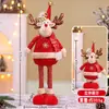 Decorações de Bonecos Retráteis de Natal Transfronteiriços Velho Vermelho de Natal Boneco de Neve Rena Enfeites de Pé
