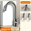 Torneira de Pia de Cozinha Extraível com Água Quente e Fria, Adequada para Pias Domésticas, Pias de Lavanderia e Pias de Lavar Louça, Rotativa Dois em Um