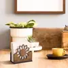 Caja de Almacenamiento Creativa de Pañuelos de Girasol Portapañuelos de Madera Dispensador de Pañuelos para Mesa de Restaurante Caja de Almacenamiento de Tarjetas de Visita