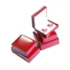 Caja Roja para Gemelos, Caja de Regalo de Terciopelo de Alta Gama, Caja de Empaque para Pendientes, Caja de Almacenamiento de Joyería con Tapa abatible y Patrón de Cocodrilo