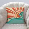 Ventas Directas de Fábrica Funda de Almohada de Lino Transfronteriza Patrón Artístico Natural Estilo Retro 45*45 Funda de Almohada Multitamaño
