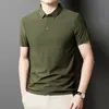 Traje de Seda de Hielo Sin Costuras para Hombres de Mediana Edad y Mayores Camisa Polo Casual de Negocios de Manga Corta para Hombres y Papá Traje de Pantalón Casual de Seda de Hielo Lote