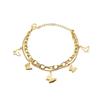 Pulseira Borboleta de Corrente Dupla em Aço Inoxidável 18K Transfronteiriça Design de Nicho Europeu e Americano Pulseira do Amor Pulseira N