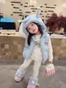 QW261019 Colete de Algodão para Meninas 2026 Outono/Inverno Estilo Coreano Bebê Menina Acolchoado Espesso Quente com Capuz Peça de Roupa Externa