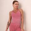 Europeu e Americano sem costura lavável esportes apertado top feminino slim-fit listrado sexy colete de fitness feminino alto elástico sutiã de ioga