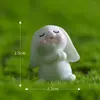 Novos, adoráveis coelhinhos brancos em miniatura para paisagismo DIY - acessórios de decoração - uma charmosa e fofa figura de coelhinho branco