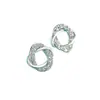 Brincos de Anel de Möbius, Brincos Geométricos Espirais Cravejados de Diamantes, Novo Design de Nicho de Luxo Leve, Brincos Populares de Alta Gama