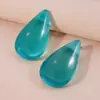 Brincos Transparente de Resina Gota d'Água com Agulha de Prata Europeus e Americanos Transfronteiriços, Brincos Simples e Únicos de Nicho, Brincos de Luxo Leve de Alta Qualidade para Mulheres
