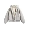 Chaqueta de Lona Hechaextreme a Medida con Estampado de Montaña de Algodón para Hombres y Mujeres, Chaqueta de Invierno Estilo Americano con Forro Polar de Piel Sintética de Conejo