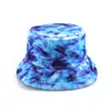 Sombrero de Pescador Tie-Dye Colorido de Otoño e Invierno Transfronterizo para Mujer, Sombrero de Cubo Cálido de Felpa, Sombrero Versátil de Moda Casual para Exteriores
