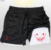 Shorts de fitness de doble capa Ghostface entrenamiento de culturismo deportes para hombre dos en dos estampado de animación 2D playa al aire libre secado rápido