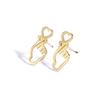 Corea del Sur estilo de celebridad popular moda corazón de durazno personalidad amor aretes corazón hueco gesto aretes de acero inoxidable