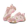 Nuevo modelo de comercio exterior transfronterizo: zapatillas tipo dad para mujer con suela de durián y pedrería, diseño floral pequeño, transpirables, llenas de pedrería, talla grande, zapatos deportivos y casuales para mujer