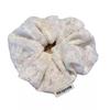 Tecido de bordado de algodão e linho de alta qualidade estilo coreano elástico grande para cabelo temperamento corda de cabelo creme corda de cabelo requintada elegante flor de cabeça