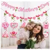 Banner del Día de la Madre con Corazones de Amor, Mariposas y Flores para Celebrar el Festival del Cumpleaños de Mamá, Papel de Fondo para Decoración de Fiesta del Día de la Madre