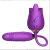 Flor de Rosa Cheia de Flores no Jardim, Segunda Geração Dupla Cabeça Vibratória Telescópica Sex Toy para Mulheres, Masturbação Feminina Sex Toy Adulto