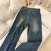 Jeans de Pierna Ancha Acampanados Estilo Retro Americano No Ajustados para Mujer, Novedad de Otoño Tallas Grandes de Cintura Alta que Cubren la Cadera