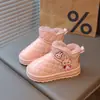 Botas de Neve de Pelúcia para Meninas 2026 Novo Inverno Pelo Integrado Sapatos de Algodão Infantis Meninas Veludo Plus Botas de Algodão Espessadas