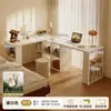 Mesa de Esquina Escritorio Retráctil Librero Integrado Escritorio de Oficina Sencillo Banco de Trabajo Mesita de Noche para Habitación de Niñas Mesa de Computadora