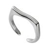 Anillo Weiwai de Plata de Ley 925, Anillo Abierto Liso con Forma de Ola, Modelo de Diseñador Nicho Estilo Ins Simple con un Toque de Alta Gama J004