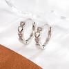 Pendientes de circonita rosa con forma de oreja, con incrustaciones de diamantes, de alta calidad, con temperamento que combina con todo, ideal como regalo para novias.