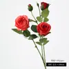 Arranjo de Flores Artificiais Rosa de Luxo Leve de Alta Qualidade para Decoração de Sala de Estar, Buquê de Flores Secas para Rack de TV e Mesa de Jantar, Arranjo de Flores Artificiais