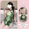 La Fragancia de las Flores de Loto Acaricia el Rostro* Nuevo Qipao Sexy Estilo Chino Talla Grande con Abertura, Deseo Puro, Qipao de Estilo Nacional de Alta Gama con Perlas y Espalda Descubierta con un Toque de Romance