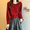 Top de punto plisado estilo coreano transfronterizo, moda femenina, nueva colección otoño 2026, diseño dulce y suave, suéter de punto