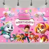 Tecido de Fundo de Aniversário da Patrulha Canina Transfronteiriça Suprimentos de Decoração para Festa de Feriado Adereços de Montagem de Cena Patrulha Canina