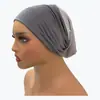 Sombrero de Ala Ancha de Venta Caliente Transfronterizo, Turbante de Colores Bloqueados, Diseño de Sombrero Pequeño de Alta Elasticidad, Gorro Básico de Modal