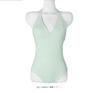 Traje de baño de una pieza para mujer, estilo Ins coreano, sexy, escote en V profundo, triangular, con cuello halter, espalda descubierta, que cubre el cuerpo, efecto adelgazante, con sensación de alta gama