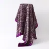 Lenço de Seda com Padrão Paisley Clássico Europeu e Americano para Mulheres, Lenço de Cabeça Versátil da Moda em Seda Sintética, Lenço Quadrado de 90cm, Atacado Transfronteiriço