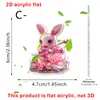 Vestido Novo de Princesa de Páscoa Transfronteiriço Coelho Acrílico 2D Chaveiro de Mochila de Carro Pingente Decoração de Feriado