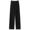 Novedad Otoño/Invierno Pantalones de Cachemira para Mujer Pantalones Gruesos de Cachemira de Pierna Ancha Adelgazantes Color Sólido Diseño con Costura Central con Cordón Pantalones Casuales