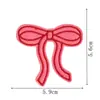 Decoración para la cabeza Lazo Parche de tela bordado Parche para ropa y bolsas Parche Lazo Rosa Cereza Etiqueta Bordada por Computadora Planchado