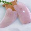 Herramienta de Raspado de Piedras Preciosas Más Vendida Transfronteriza de Amazon, Cuerno Natural de Cristal Rosa con Forma de Corazón para Relajar Músculos, Activar la Circulación y Masaje de Belleza