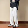 Outono 2025 Novo Estilo Americano Juventude Solto Versátil Tendência Marca Masculino High Street Perna Larga Esporte Reta Casual Calças