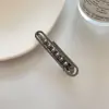 Elegante Grampo de Cabelo com Pérola para Mulheres, Presilha de Cabelo de Liga de Metal Estilo Paperclip Preto, Presilha Lateral de Alto Padrão, Presilha para Franja, Simples Presilha Bico de Pato