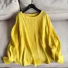 2026 Nuevo Verano Estilo Lino Delgado Jersey Manga Larga Corte Holgado Protección Solar Camisa Pequeña Top para Mujer Venta al por Mayor H21FT053