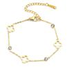 Collar, pulsera y pendientes con diseño de flor hueca y diamantes, con explosiones transfronterizas, para verano, para mujer, de acero titanio, sin color, sencillo, disponible en stock.
