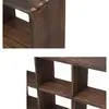 Estante de Exhibición de Madera Maciza Gabinete de Almacenamiento para Juego de Té Pequeño Estante de Escritorio Estante para Tazas de Té y Visitas Rejilla Gabinete de Té Rejilla de Nueve Compartimentos