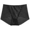 Panty de encaje sin costuras de cintura media-alta, entrepierna de satén y algodón puro, ajustado a la cadera, sexy, alta elasticidad, secado rápido, talla grande, bikini triangular para mujer