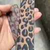 [Suministro directo de fábrica] top de cintura para mujer con estampado de leopardo amarillo terroso banda elástica tejido jacquard de color banda elástica para cintura de pantalón cabeza de falda goma