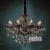 Candelabro de estilo europeo lámpara de cristal creativa negro gris sala de estar comedor retro simple estudio iluminación posmoderna dormitorio