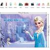 Bandeira da Princesa Elsa da Amazon Congelada Poliéster 7X5 pés Botão Festa Especialmente Projetada para Pano de Fundo Decorativo